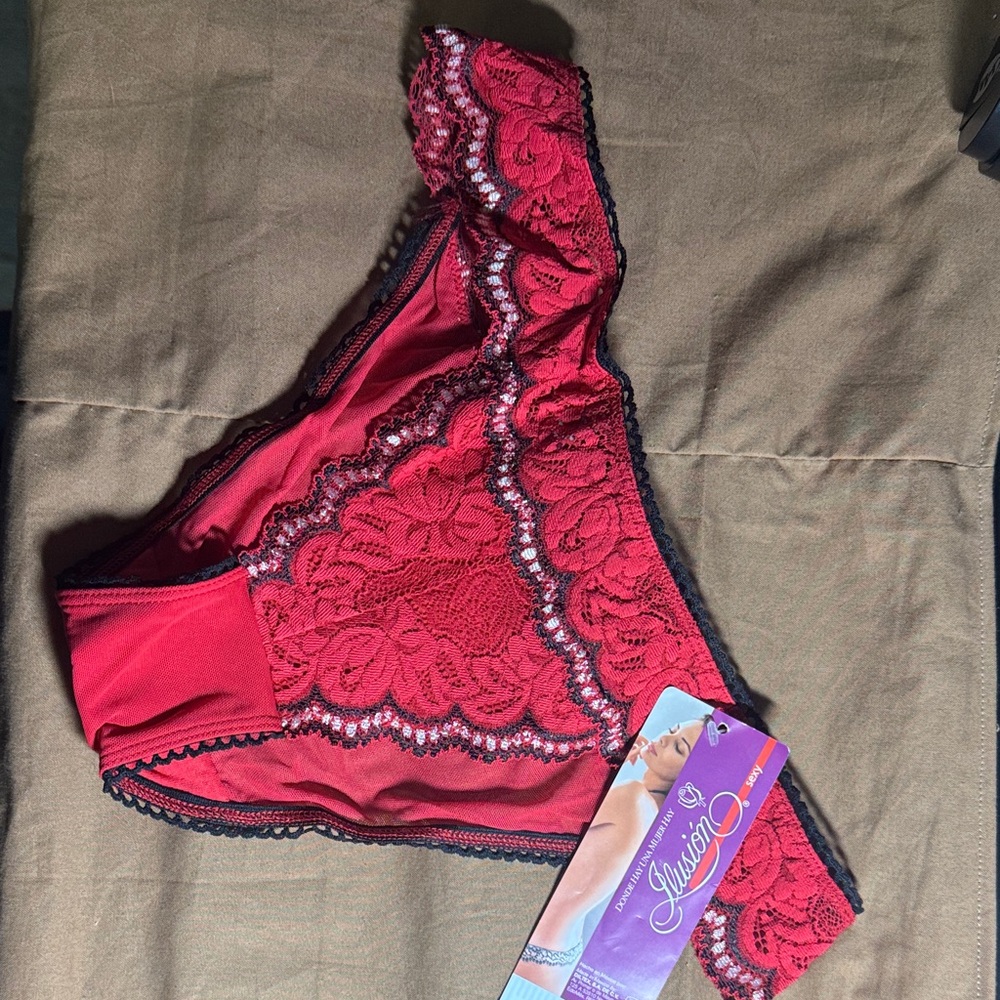 Red Lace Detail Panty
